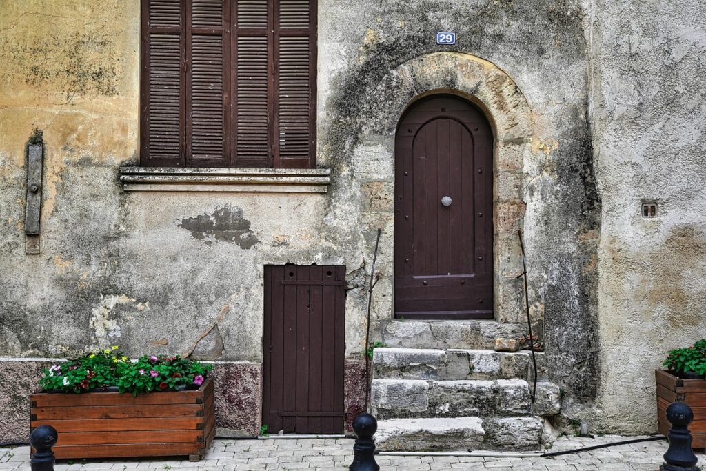 door, stairs, window, facade, shutters, house, entry, wall, door, house, house, house, house, house
